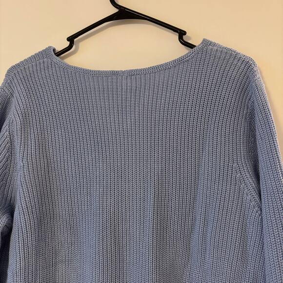 NWT Talbots Shaker Stitch Cable Knit Long Sleeve Sweater 1X V Neck 100% Cotton - Picture 7 of 8